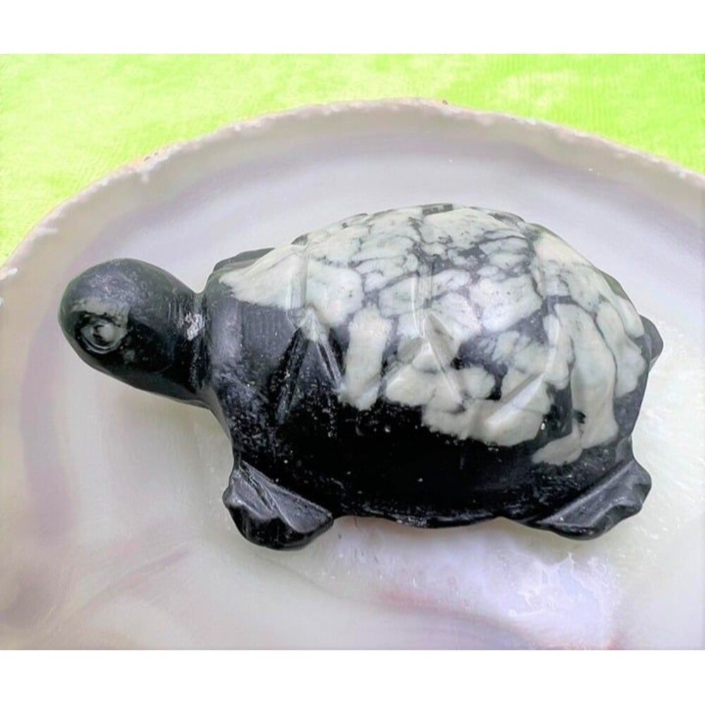 Black Nephrite Jade Turtle Carving